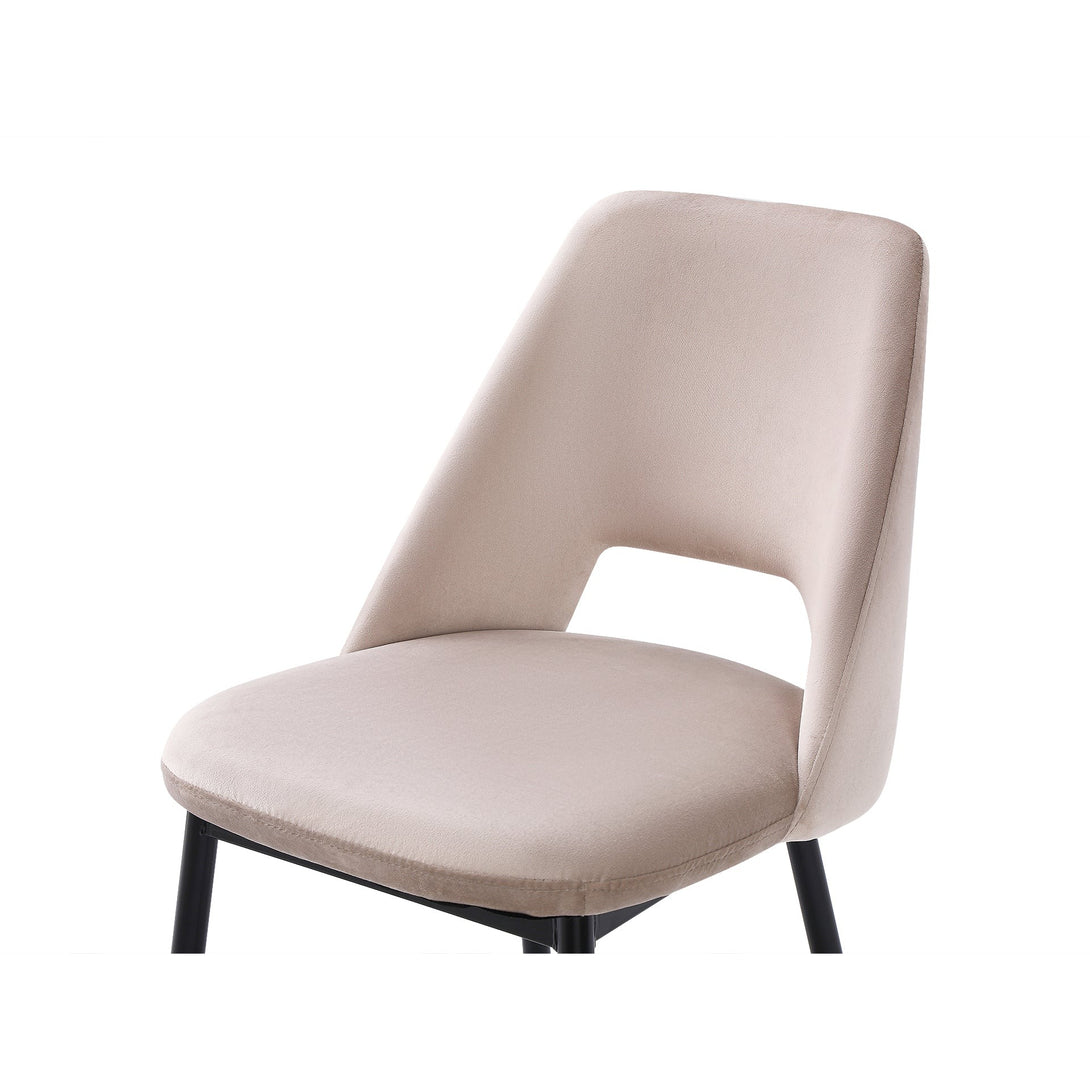 Julie Dining Chair - Set of 4 - Light Brown + Black