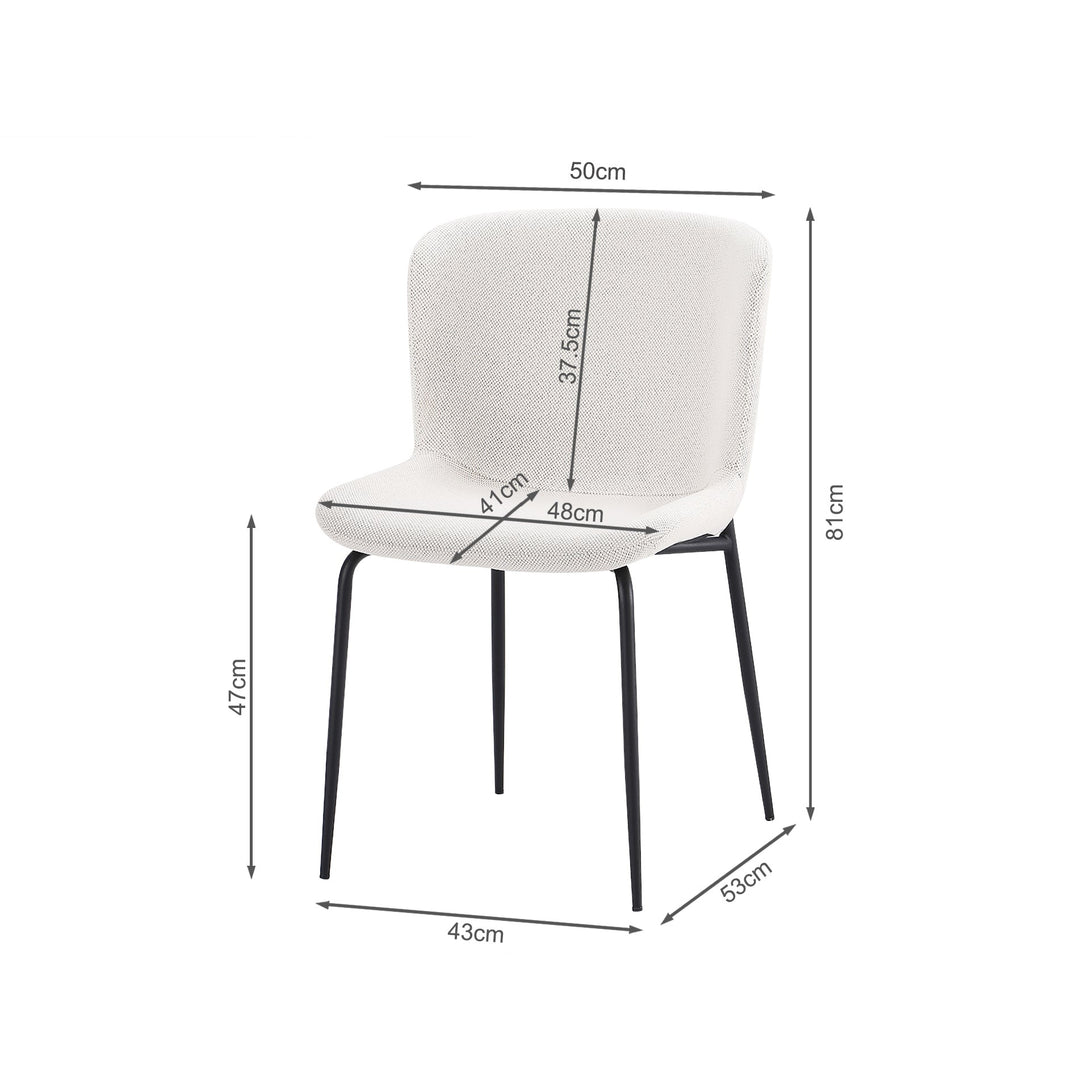 Rayne Dining Chair - Set of 2 - Beige + Black