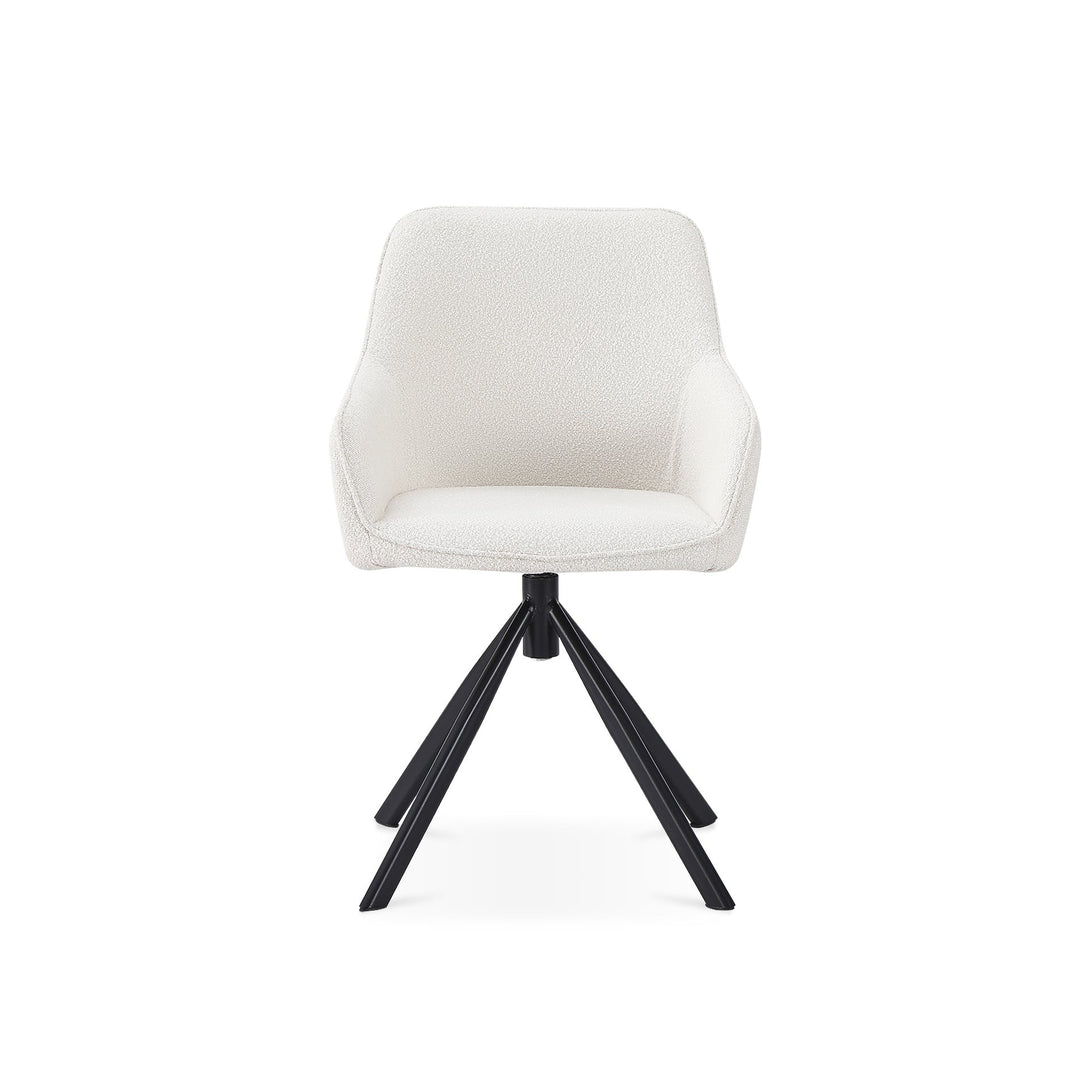 Ramona Swivel Dining Chair - Set of 2 - White + Black