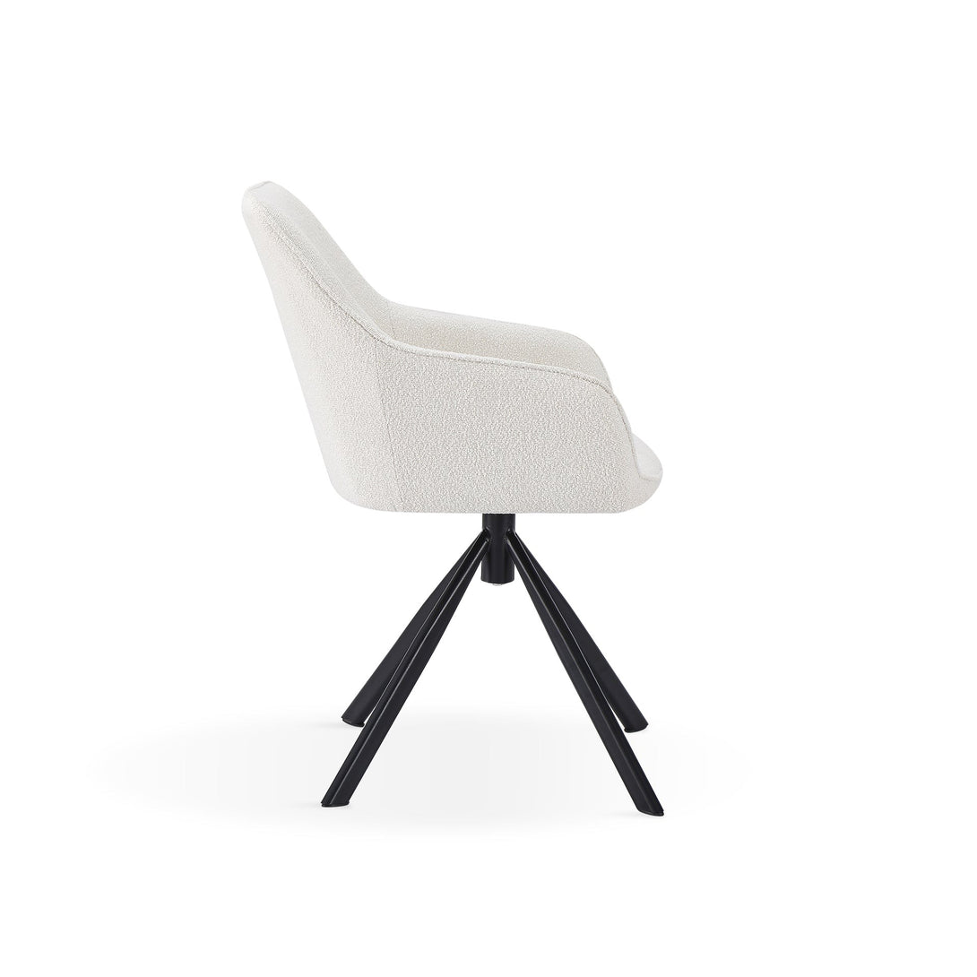 Ramona Swivel Dining Chair - Set of 2 - White + Black