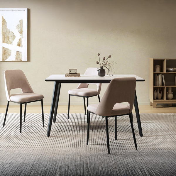 Shiloh Rectangular Dining Table 130 x 80cm - Grey + Black