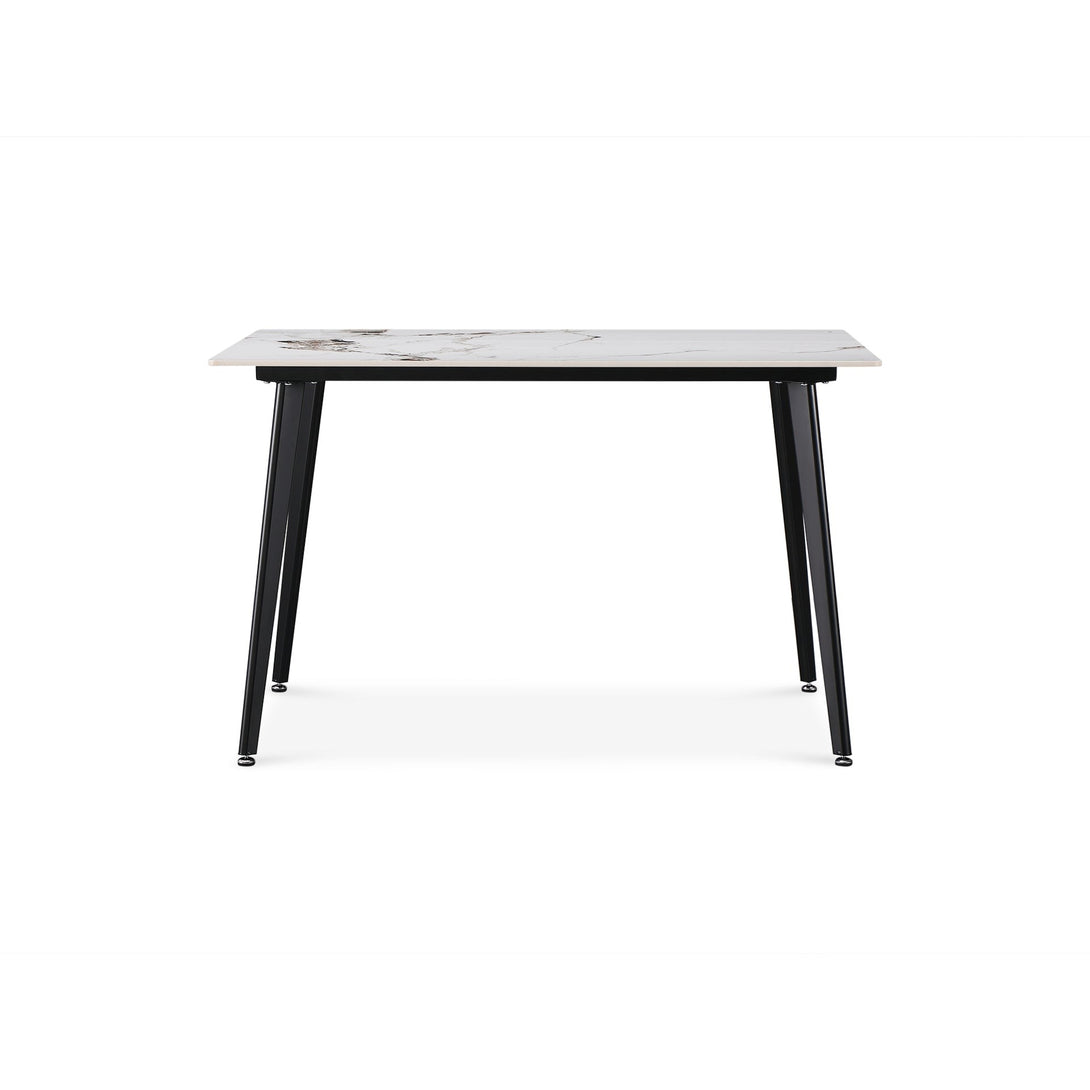 Glenn Rectangular Ceramic Top Dining Table 120 x 80cm - White + Black