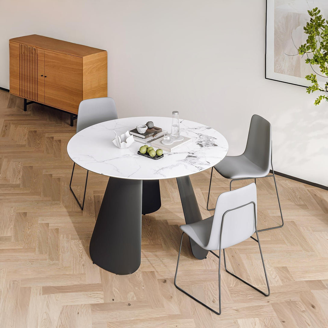 Clyde Round Modern Ceramic Dining Table 120cm x 75cm