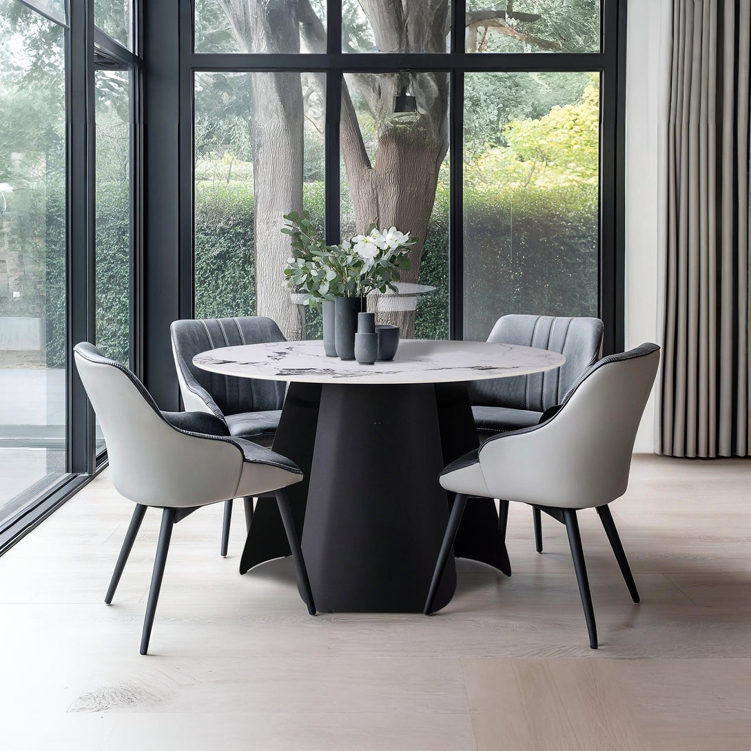 Clyde Round Modern Ceramic Dining Table 120cm x 75cm