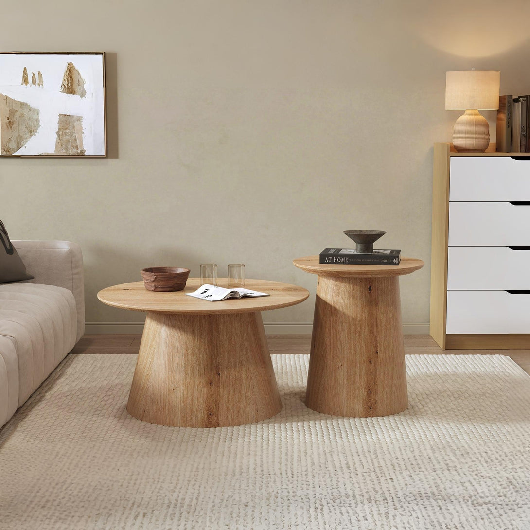 Jordan Round Coffee Table 80cm - Oak