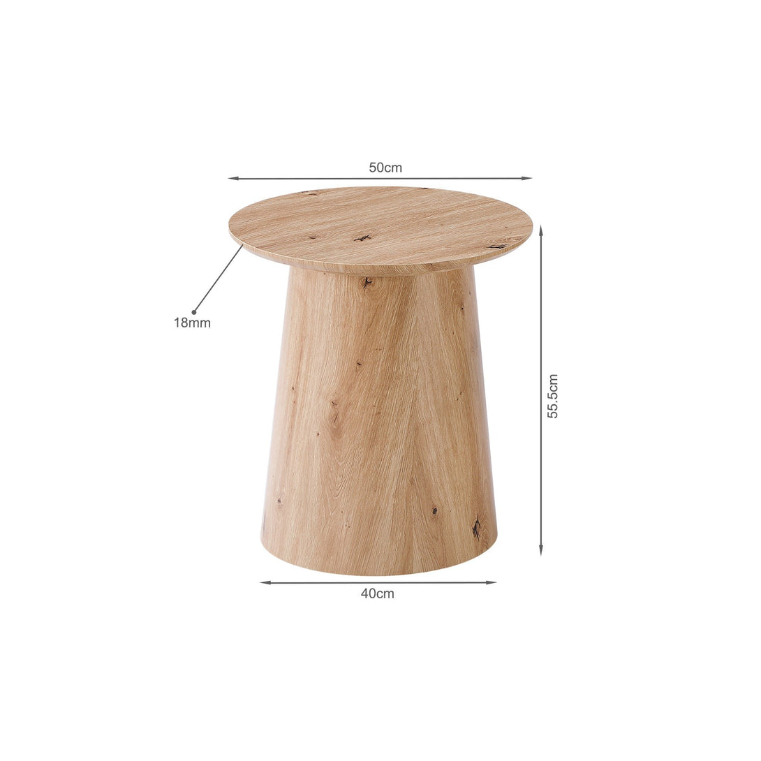 Jordan Round Coffee Table 50cm - Oak