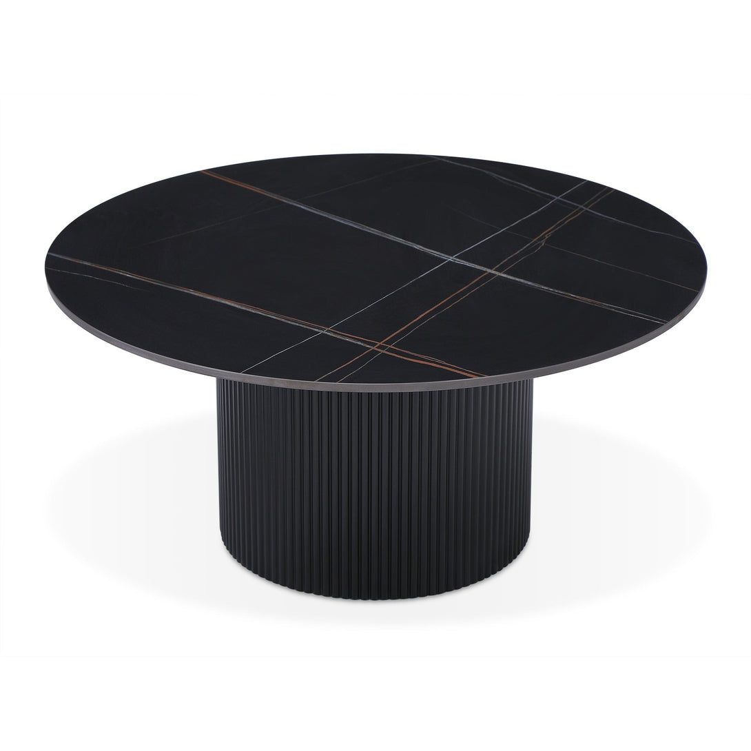 Dylan Ceramic Top Coffee Table 80cm - Black