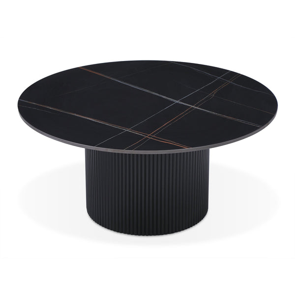Dylan Ceramic Top Coffee Table 80cm - Black