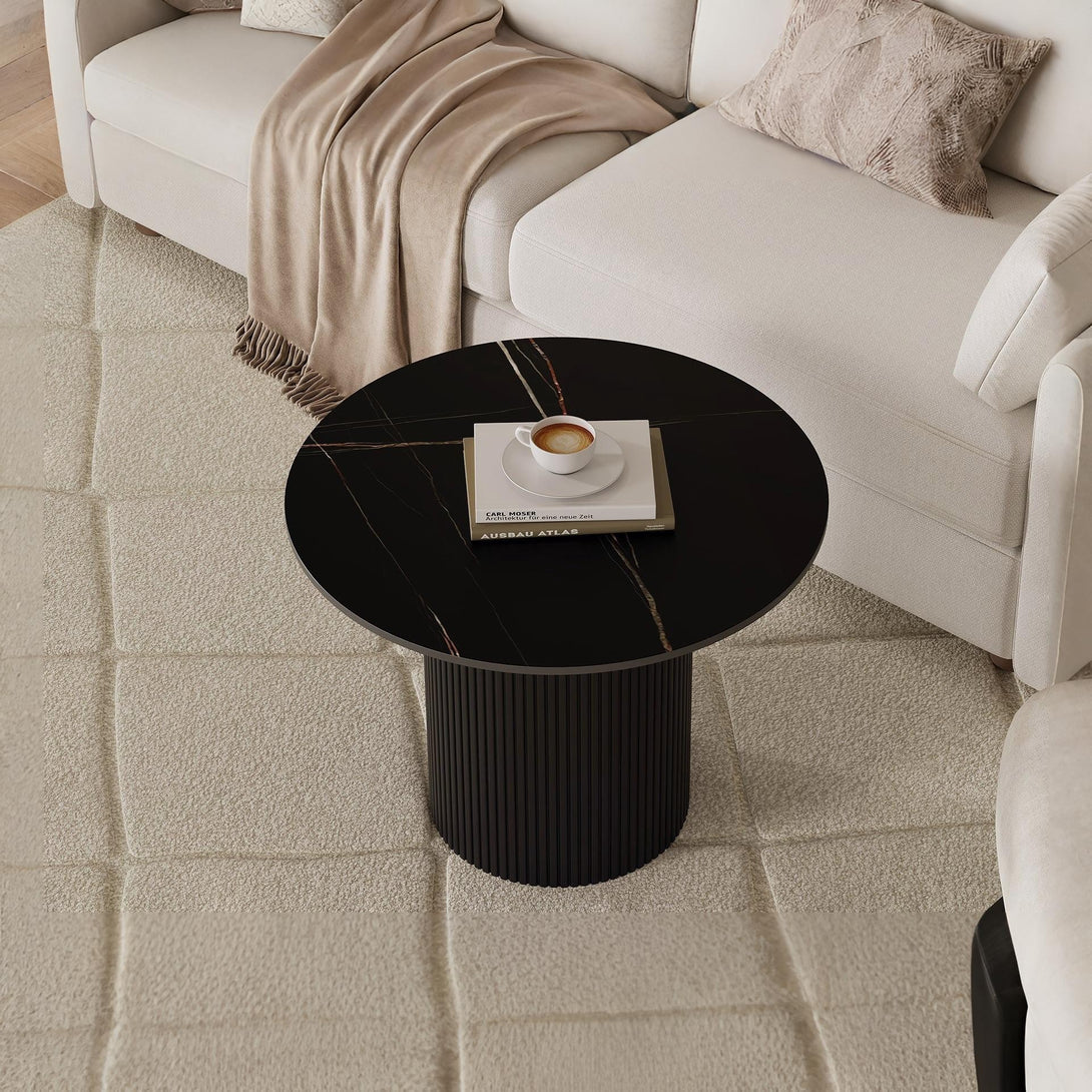 Dylan Ceramic Top Coffee Table 60cm - Black
