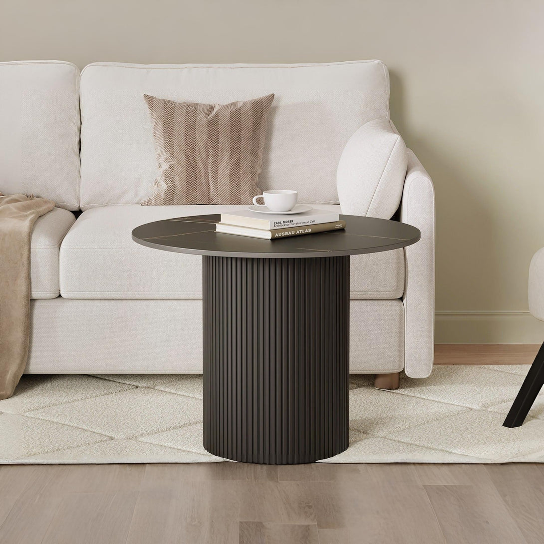 Dylan Ceramic Top Coffee Table 60cm - Black