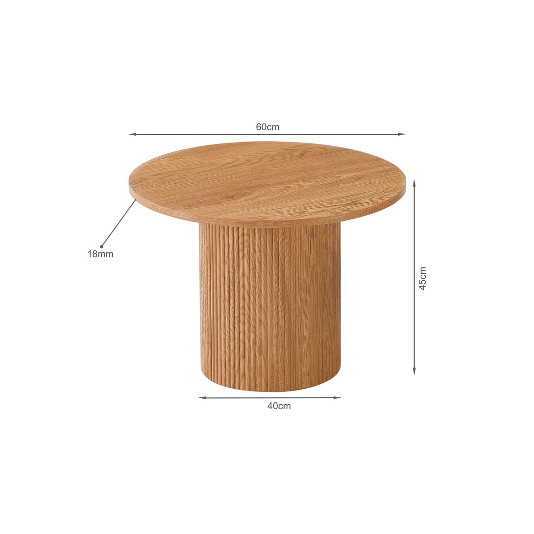 Peyton Round Coffee Table 60cm - Oak