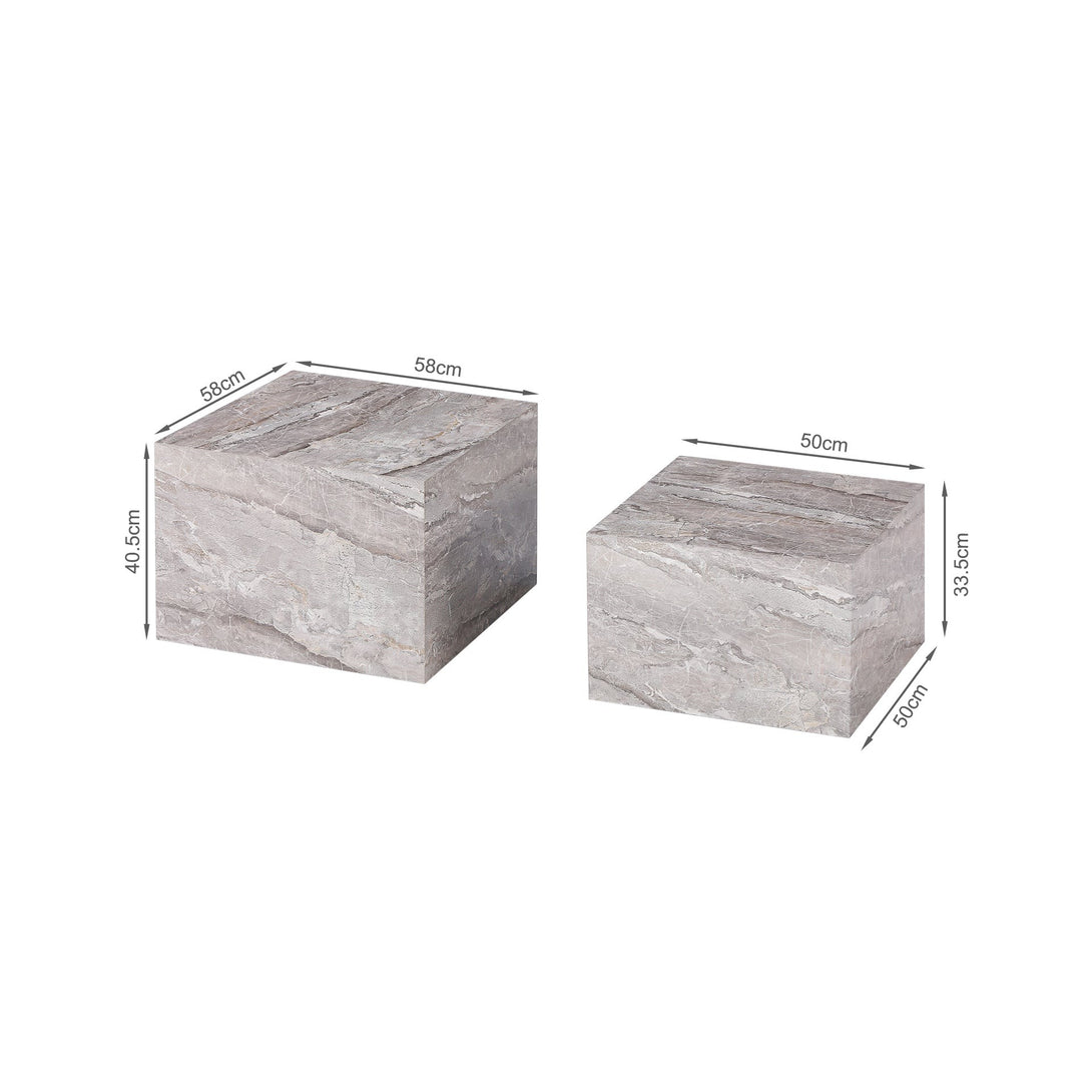 Aubrey Square Side Table - Set of 2 - Grey