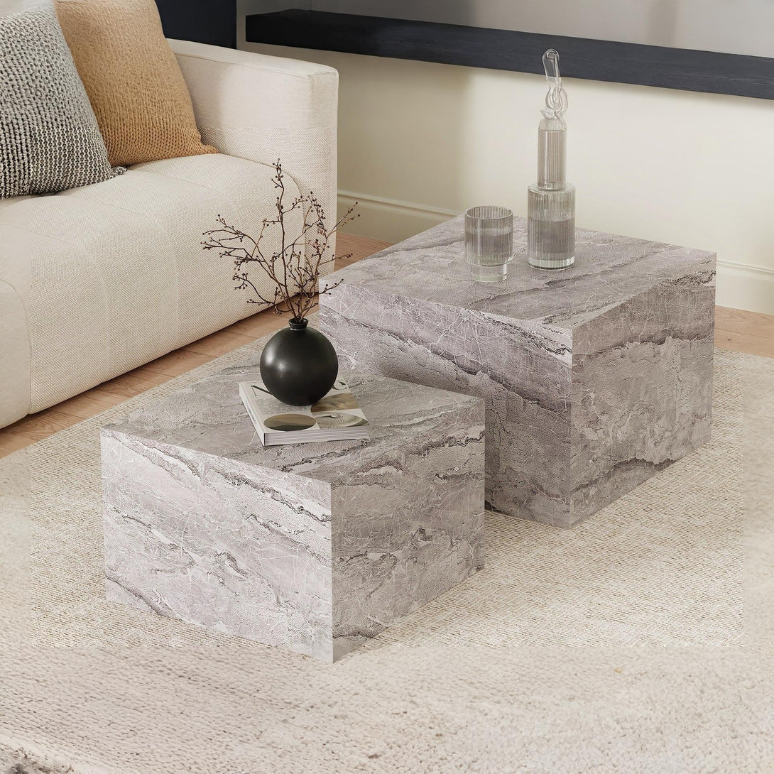 Aubrey Square Side Table - Set of 2 - Grey