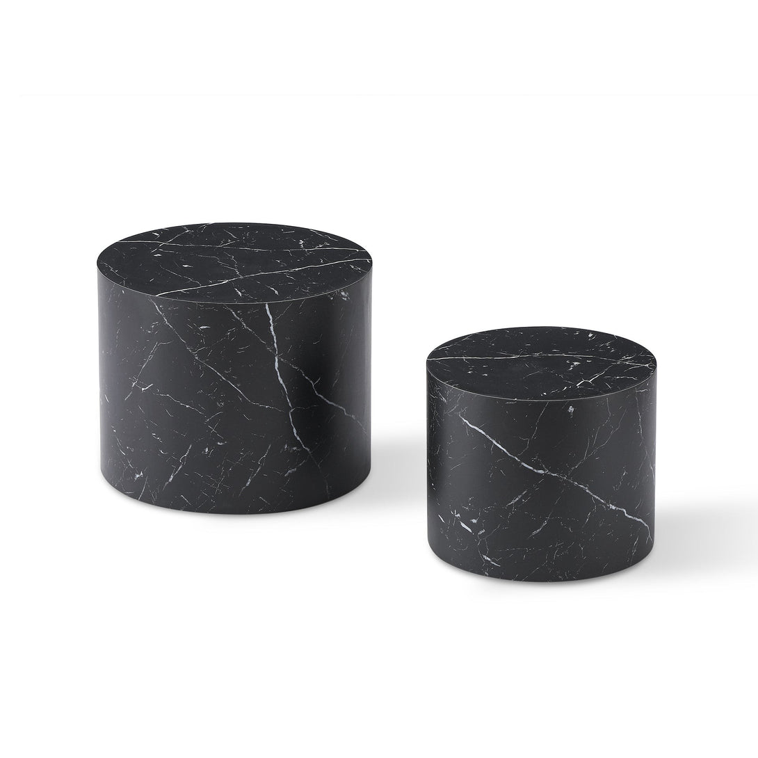 Leslie Round Side Table - Set of 2 - Black