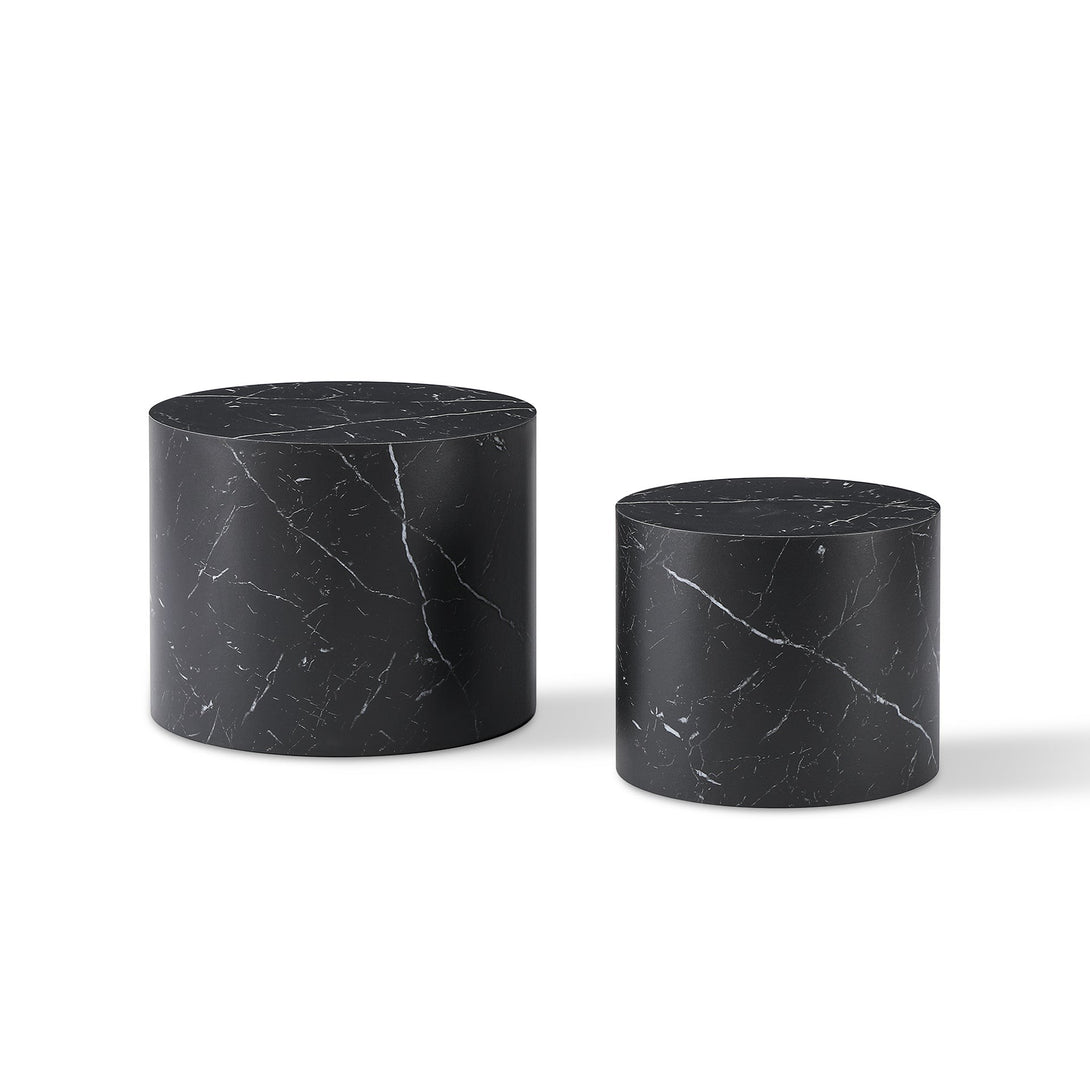 Leslie Round Side Table - Set of 2 - Black