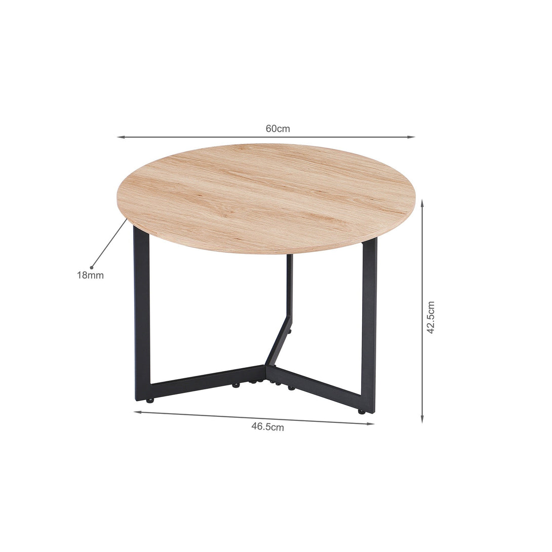 Joseph Coffee Table 60cm - Wood Grain + Black