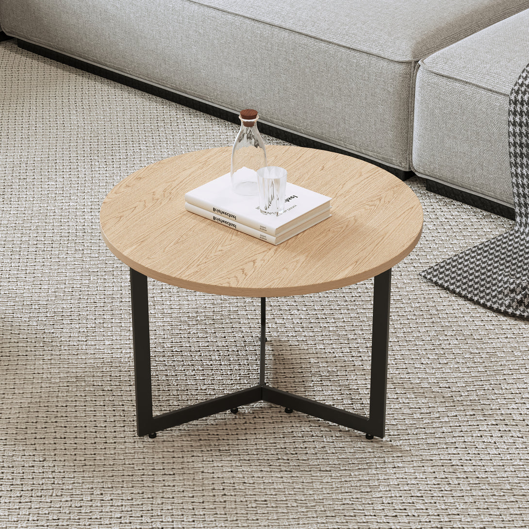 Joseph Coffee Table 60cm - Wood Grain + Black