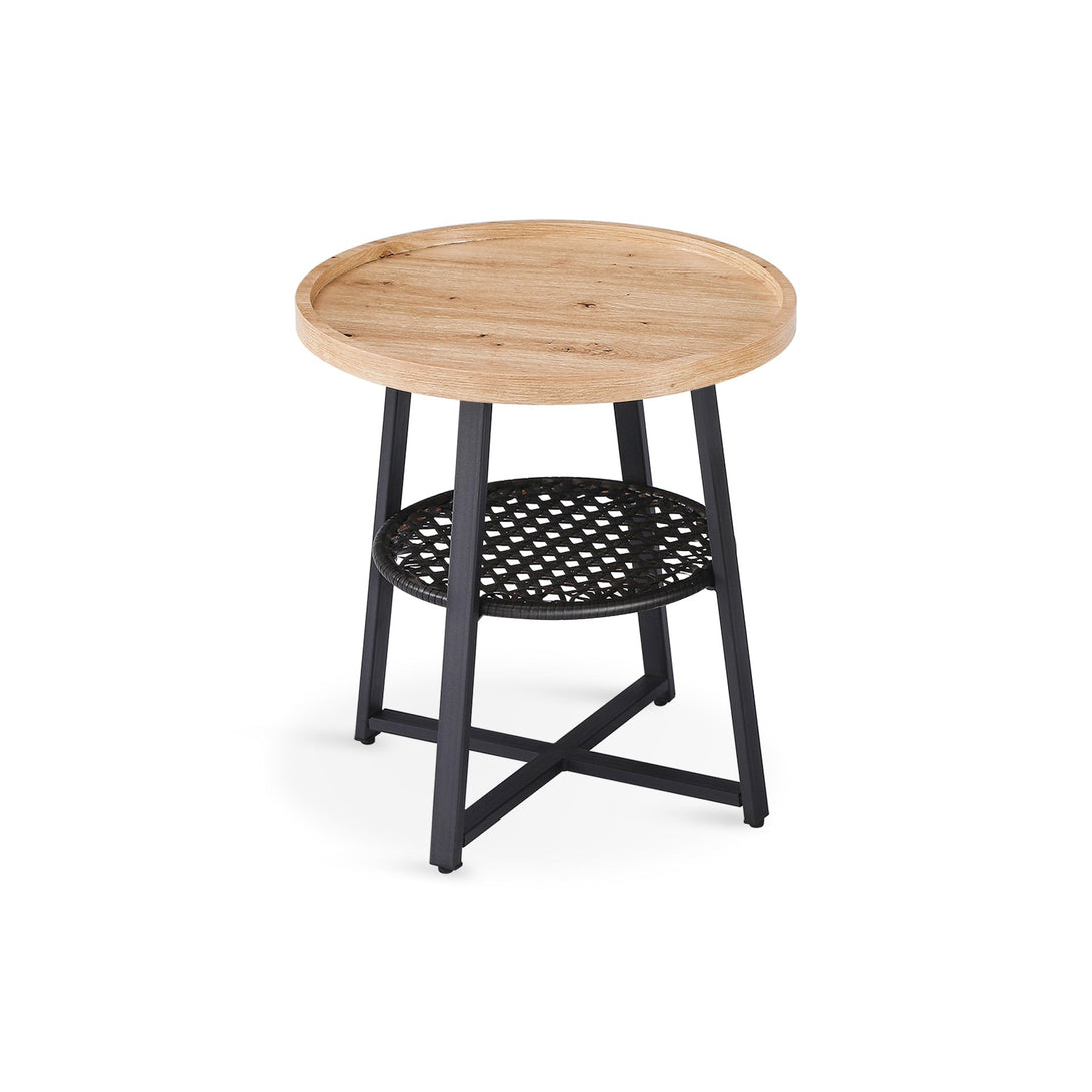 Edgar Coffee Table 50cm - Oak + Black