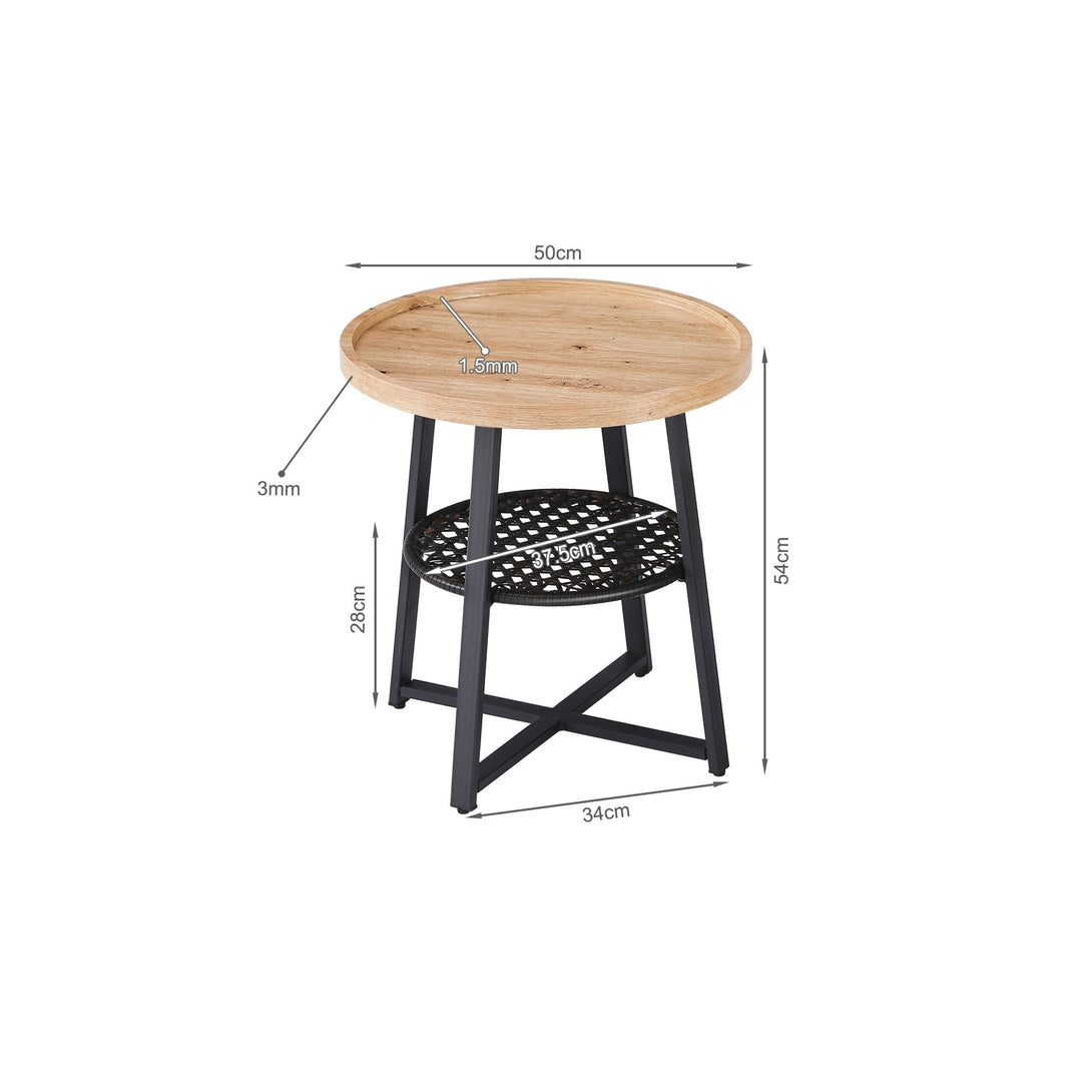 Edgar Coffee Table 50cm - Oak + Black