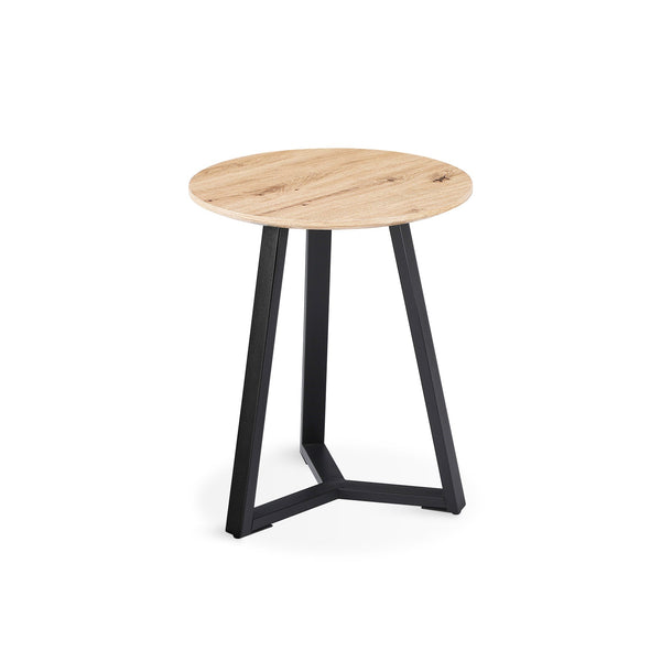  Wilma Round Coffee Table 45cm - Oak + Black