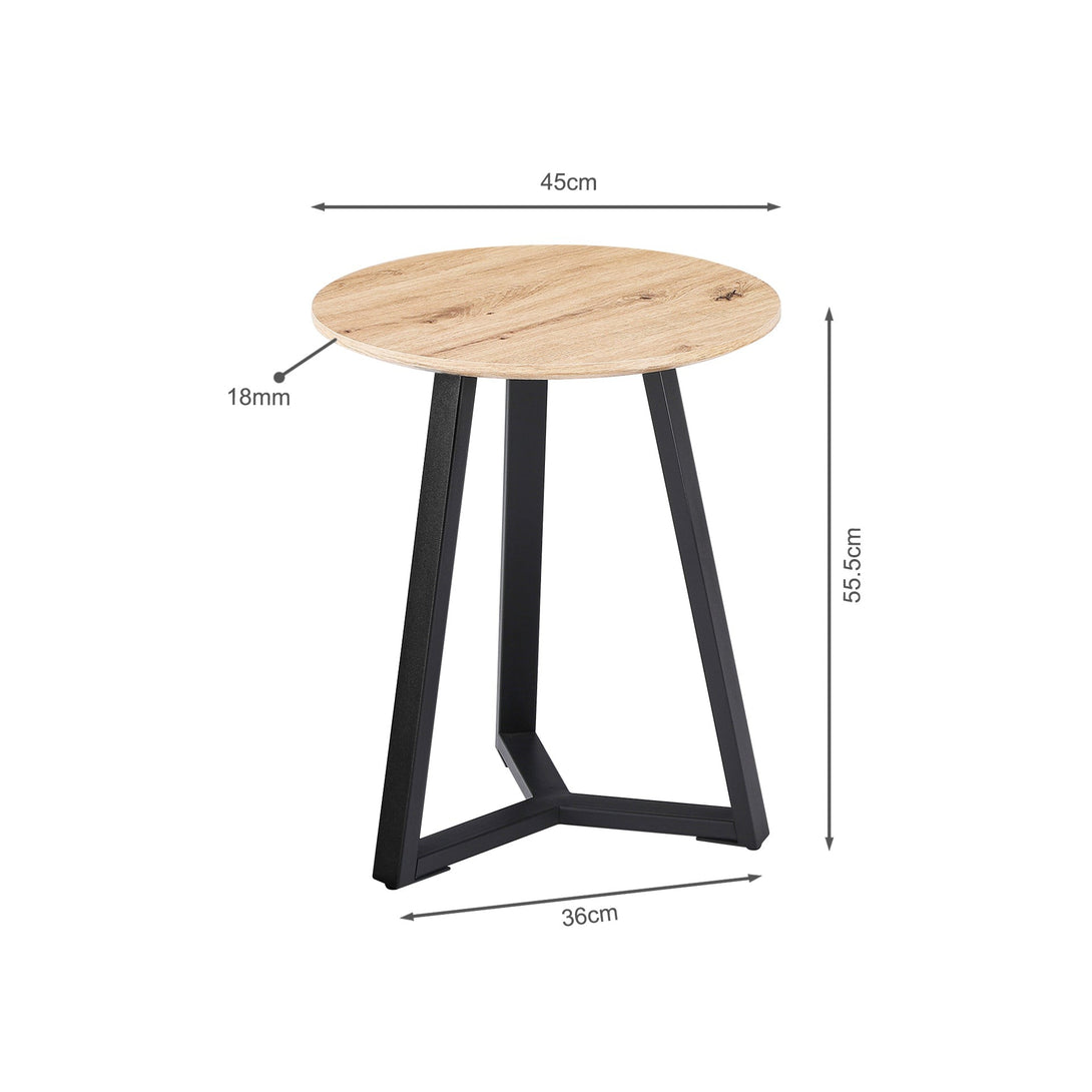 Wilma Round Coffee Table 45cm - Oak + Black