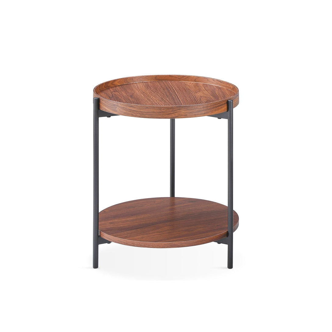 Gaylen Round Coffee Table 45cm - Brown + Black
