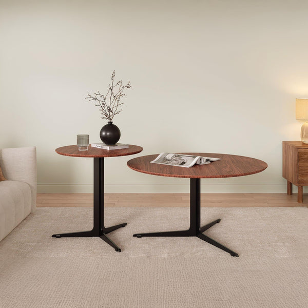 Donna Coffee Table 80cm - Brown + Black