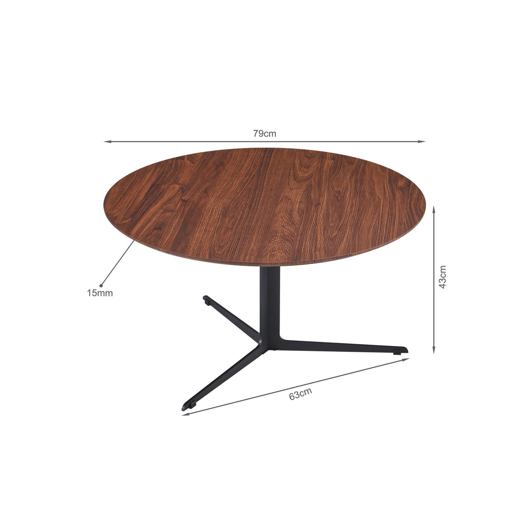 Donna Coffee Table 80cm - Brown + Black