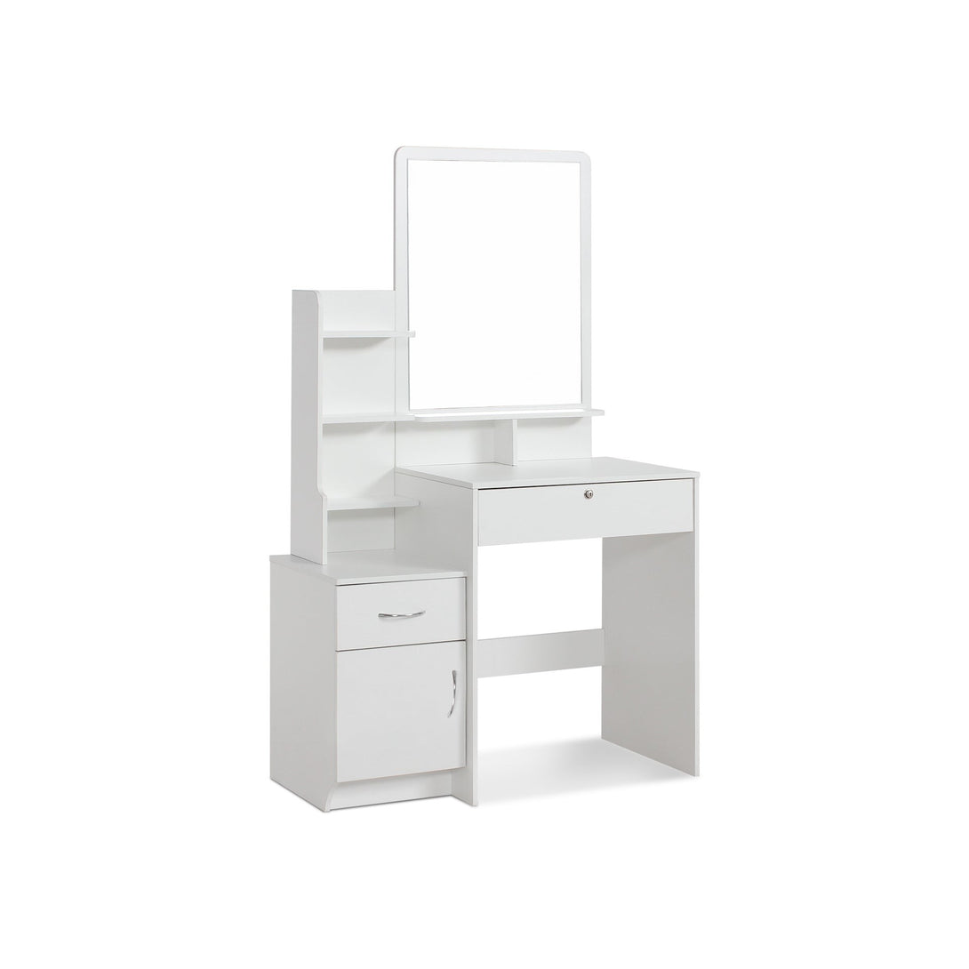 Zinnia 2 Drawer Dressing Table Set 2pcs - White