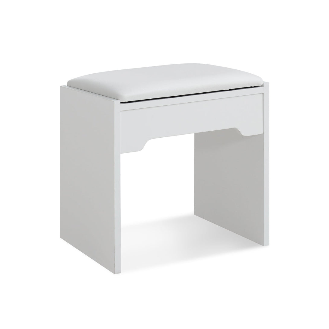 Zinnia 2 Drawer Dressing Table Set 2pcs - White