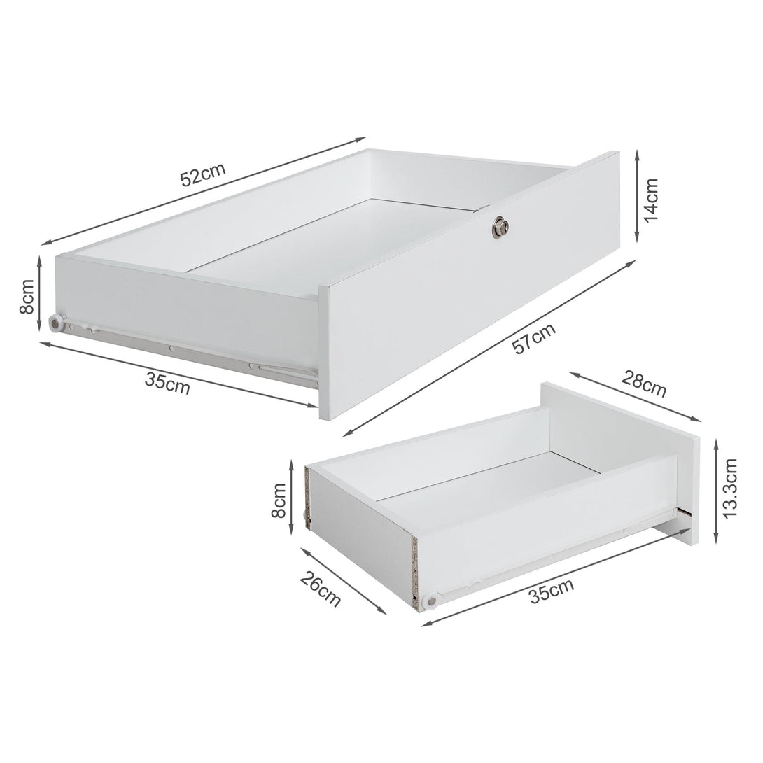 Magnolia Sliding Door Mirror Dressing Table Set 2pcs - White