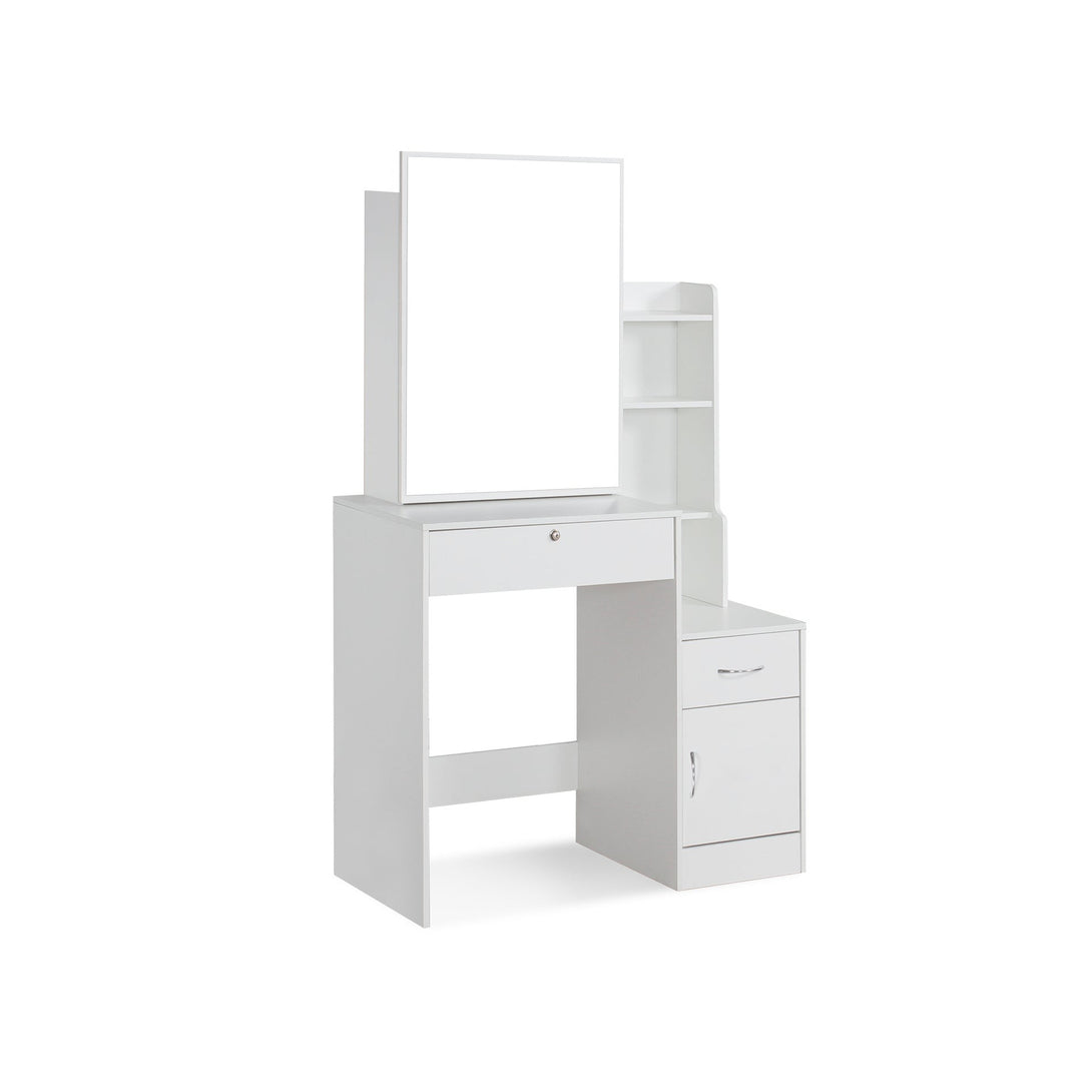 Magnolia Sliding Door Mirror Dressing Table Set 2pcs - White