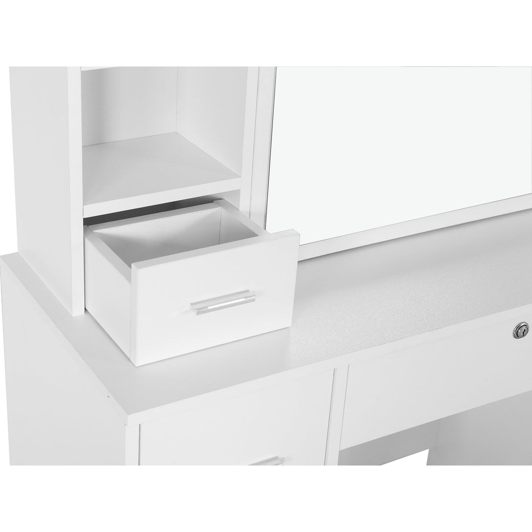 Carnation Dressing Table with Drawers Set 2pcs - White