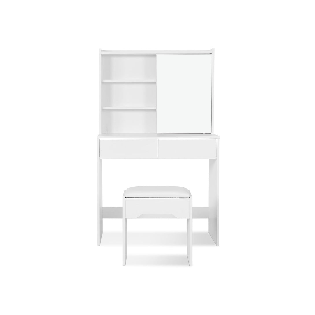 Crocus Dressing Table with Drawers Set 2pcs - White