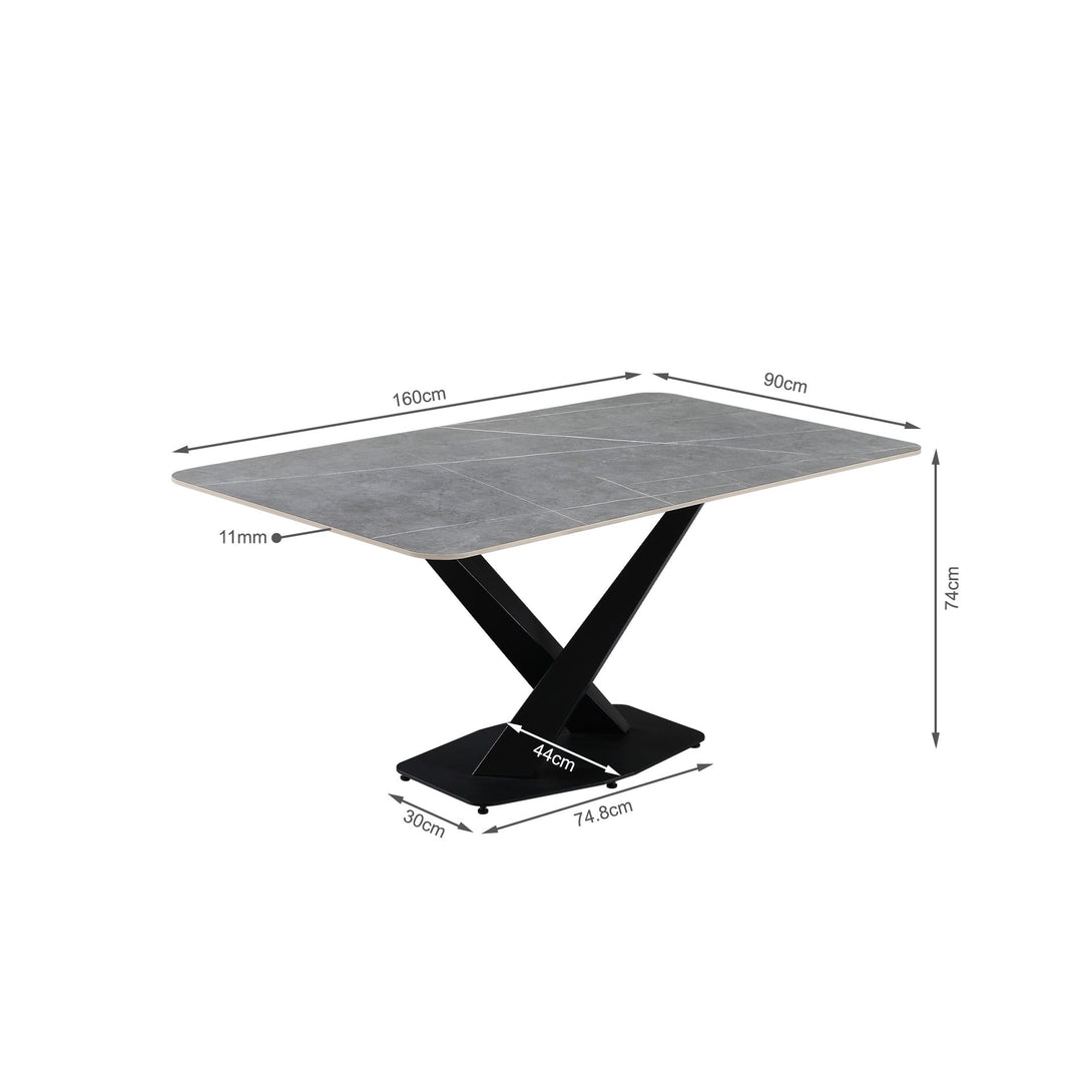 Harper Rectangle Ceramic Dining Table 160 X 90cm