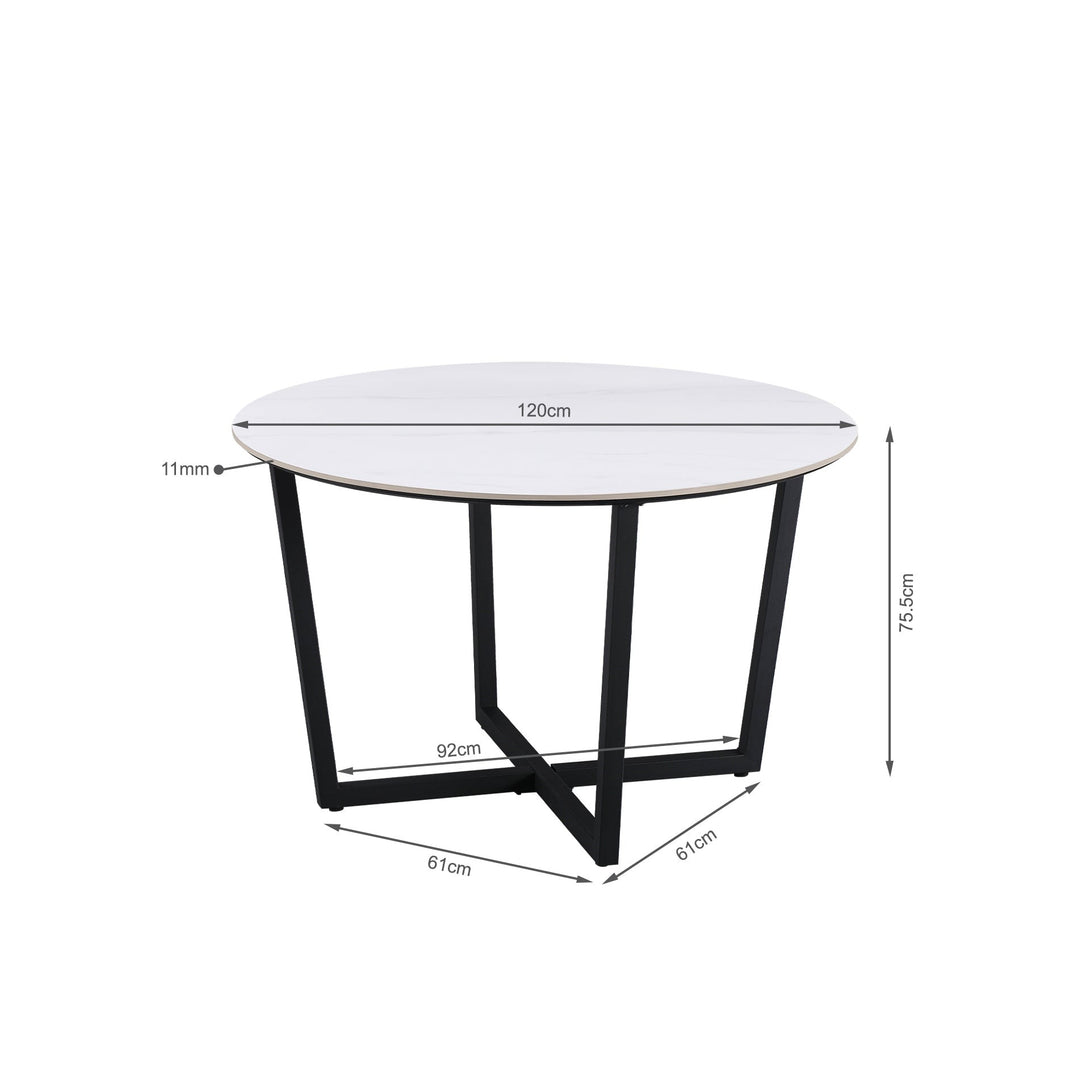Nova Round Ceramic Dining Table 120 X 75cm