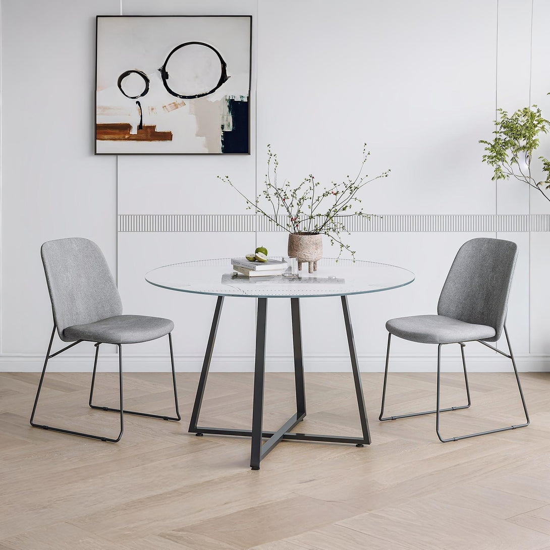Chase Tempered Glass Round Dining Table 120 X 75cm