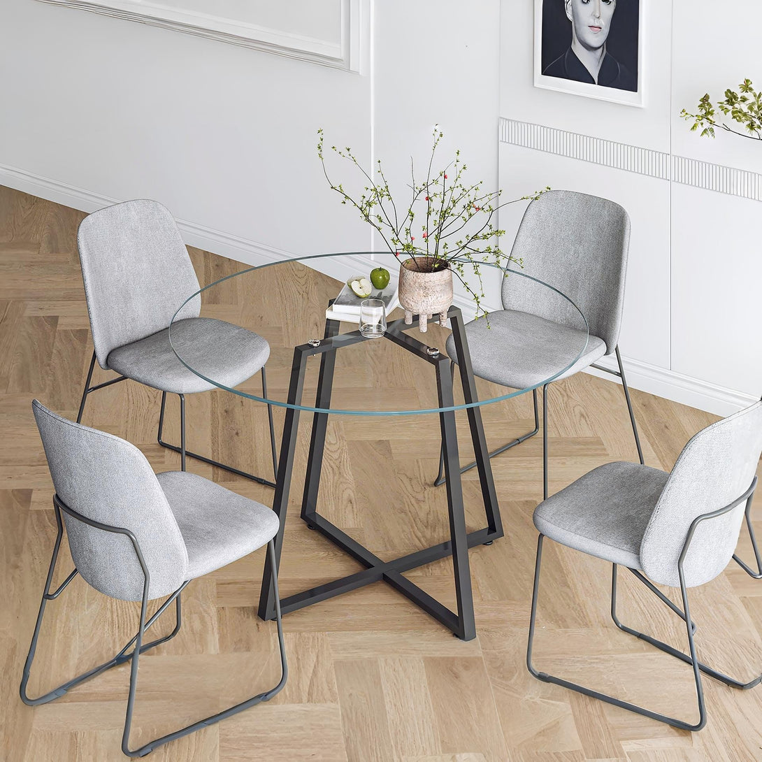 Chase Tempered Glass Round Dining Table 120 X 75cm