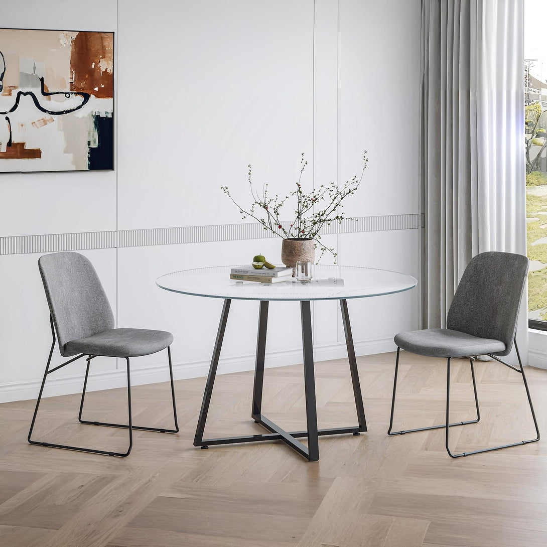 Chase Tempered Glass Round Dining Table 120 X 75cm