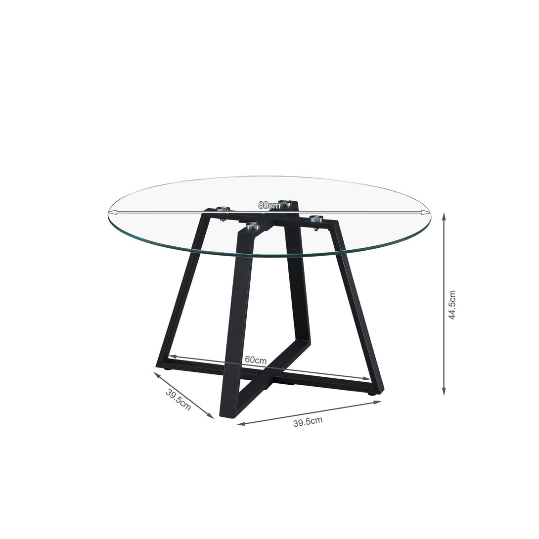 Chase Tempered Glass Round Coffee Table 