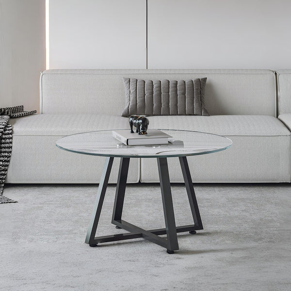Chase Tempered Glass Round Coffee Table 
