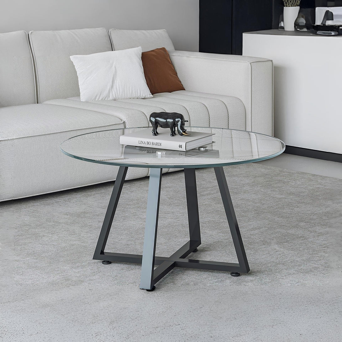 Chase Tempered Glass Round Coffee Table 