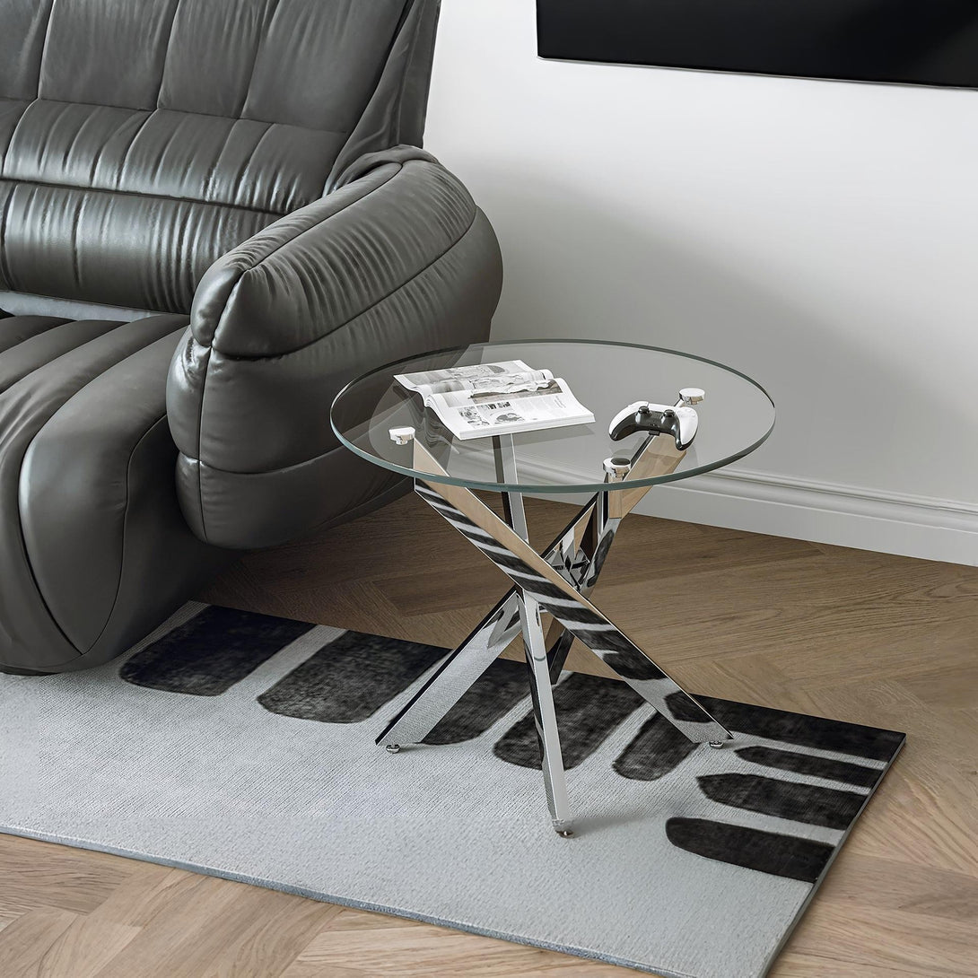Ember Tempered Glass Round Coffee Table