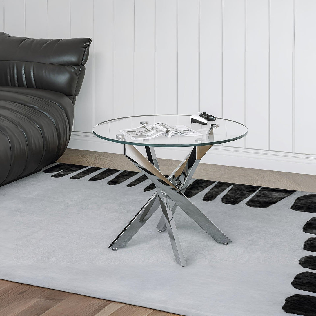Ember Tempered Glass Round Coffee Table