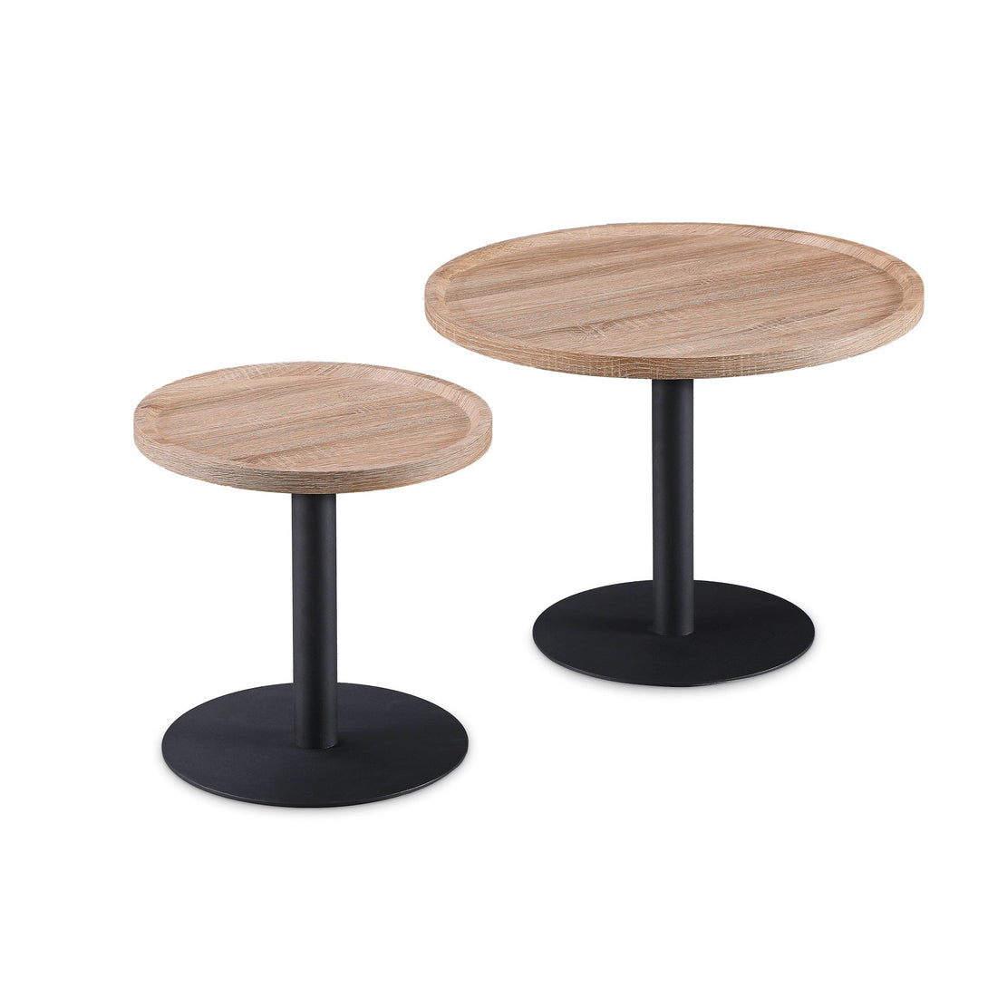 Remy Round Coffee Table - Set Of 2 - Oak