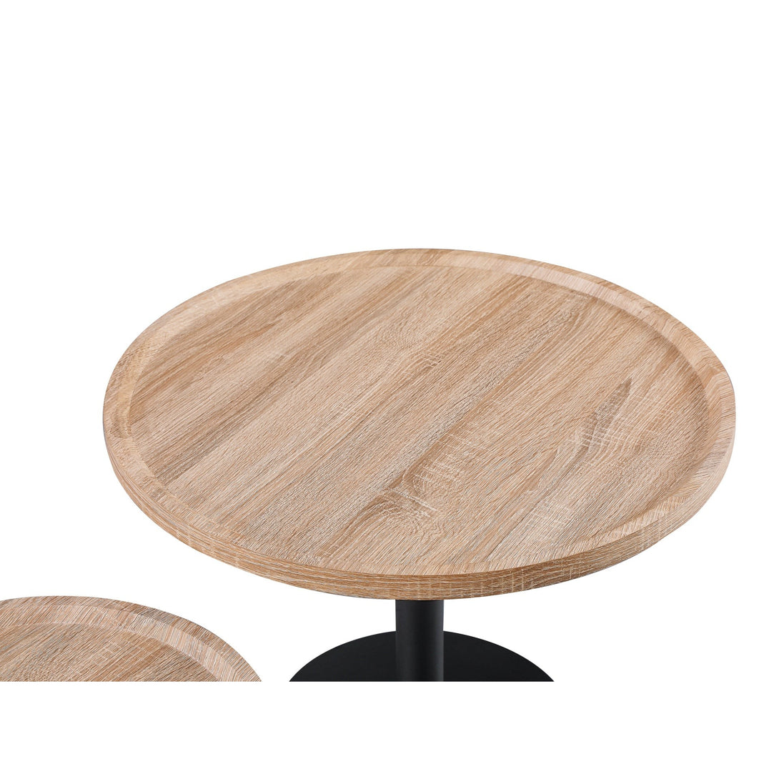 Remy Round Coffee Table - Set Of 2 - Oak