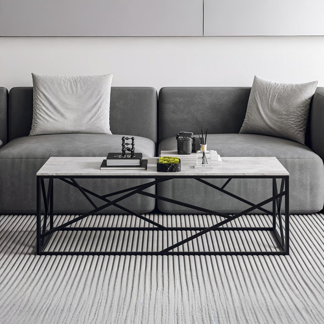 Shane Rectangular Ceramic Coffee Table