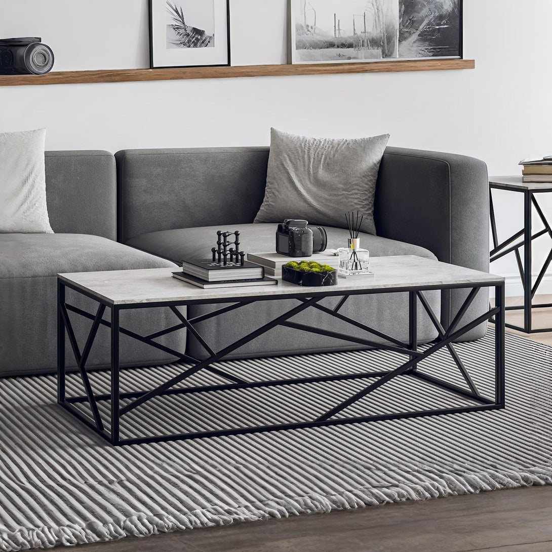 Shane Rectangular Ceramic Coffee Table