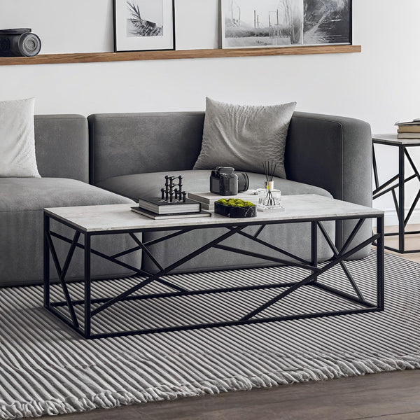Shane Rectangular Ceramic Coffee Table