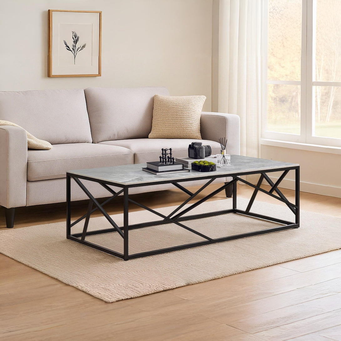 Shane Rectangular Ceramic Coffee Table
